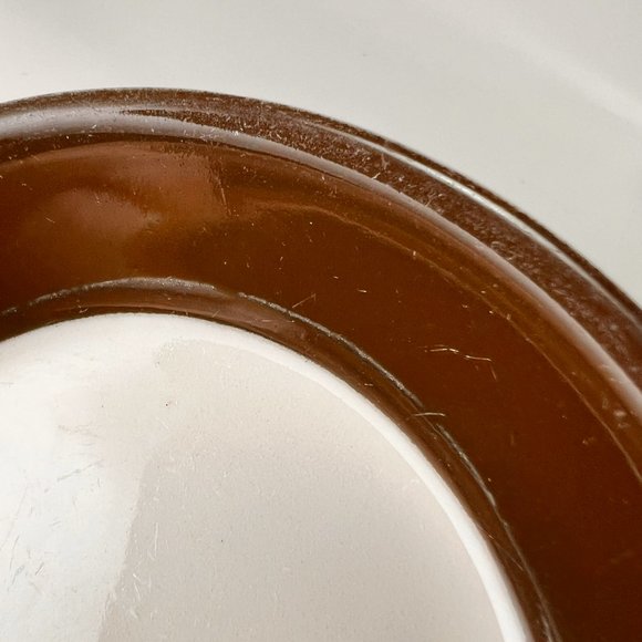 Vtg Jackson Custom China Saucers Brown White Union Made Restaurant Ware Lot of 6 - Picture 7 of 9